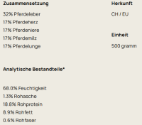 Innereien-Mix vom Pferd lose in Stücken 500g