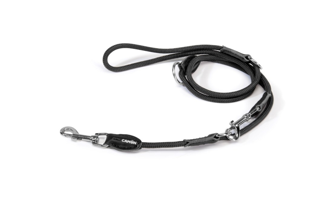 Camon Abrichteleine aus Nylon Tau - schwarz - mm8x2000