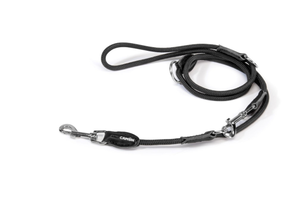 Camon Retrieverleine aus Nylon Tau - schwarz - mm8x2000