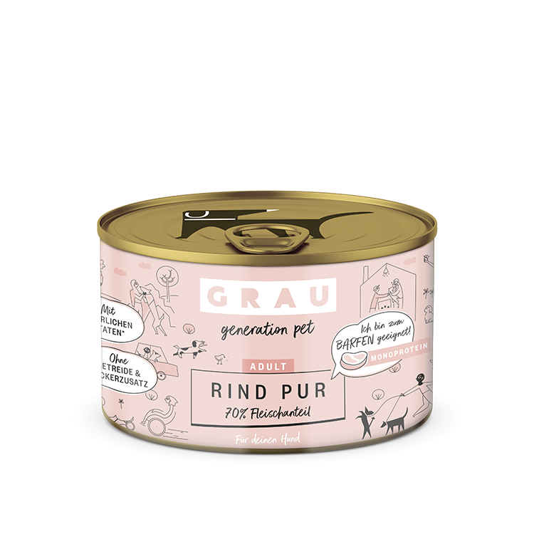 Grau Grau Dog NF Rind Pur 200g