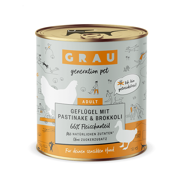 Grau Grau Dog NF Geflügel mit Pastinake & Brokkoli 800g