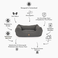 PET&CO Kingston Outdoor Hundebett Large Graphite 100x80x30 cm