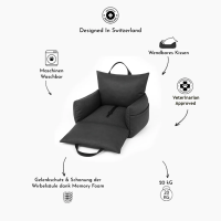PET&CO Carlo Luxury Car Seat in Anthracite 53x47x44 cm