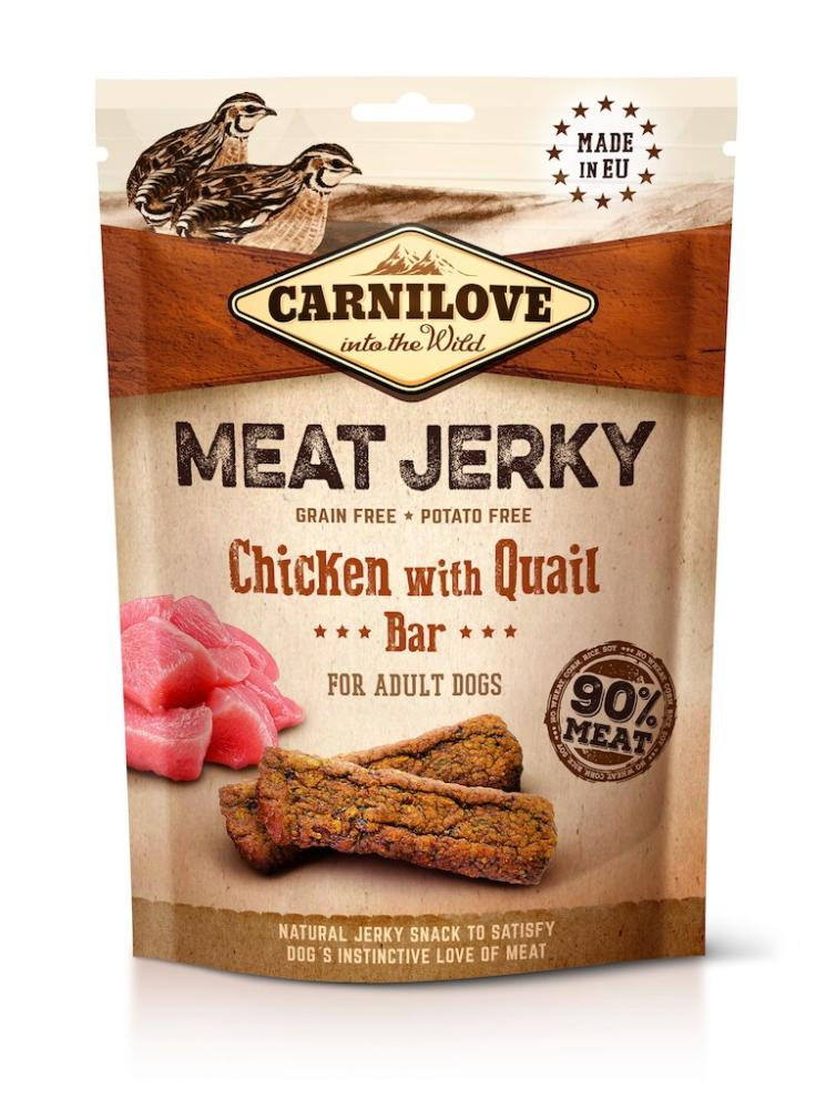 Carnilove Chicken with Quail, Riegel 100g Meat Jerky