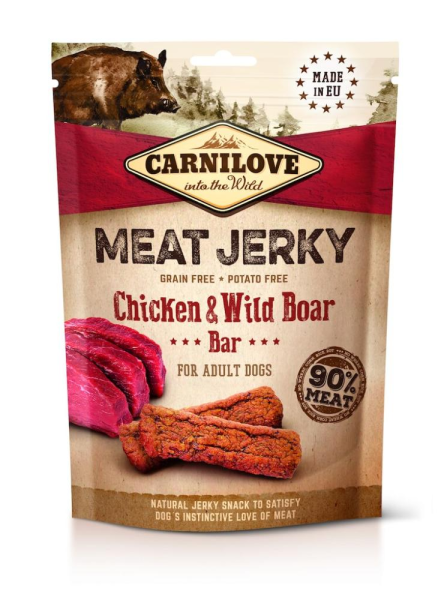 Carnilove Chicken+Wild Boar, Riegel 100g Meat Jerky