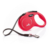 Flexi ROT  NEW CLASSIC, Gurtleine, S, 5m