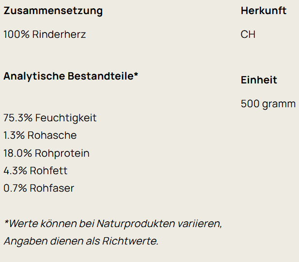 Big Pet Rinderherz lose in Stücken 500g