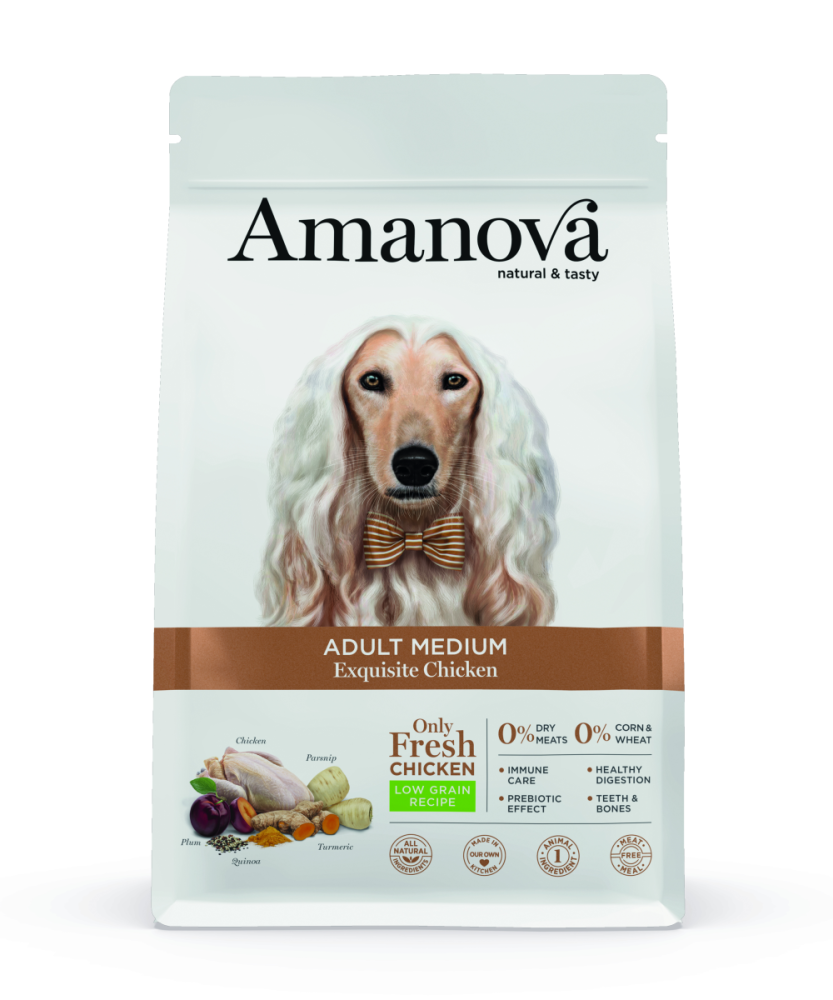 Amanova Canine Adult Medium - Exquisite Chicken Low Grain - Huhn, 12kg