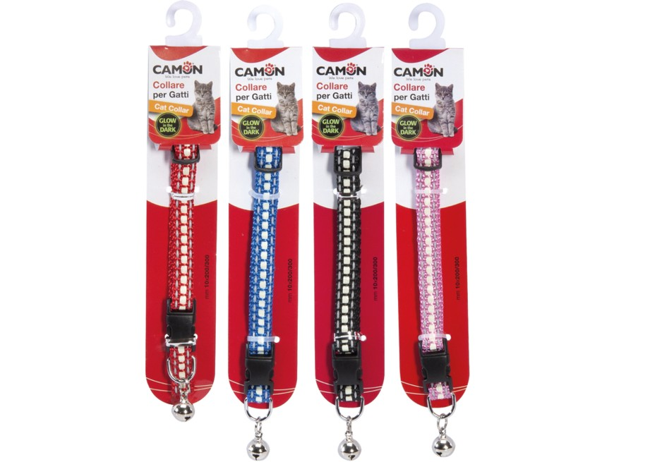 Camon Elastisches Katzenhalsband - GLOW IN THE DARK ,10mm x2/300