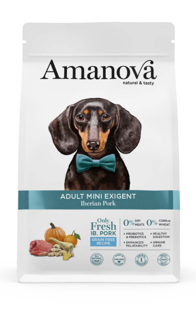 Amanova Canine Adult Mini Exigent - Iberian Pork Grain Free - Iberisches Schwein, 2kg