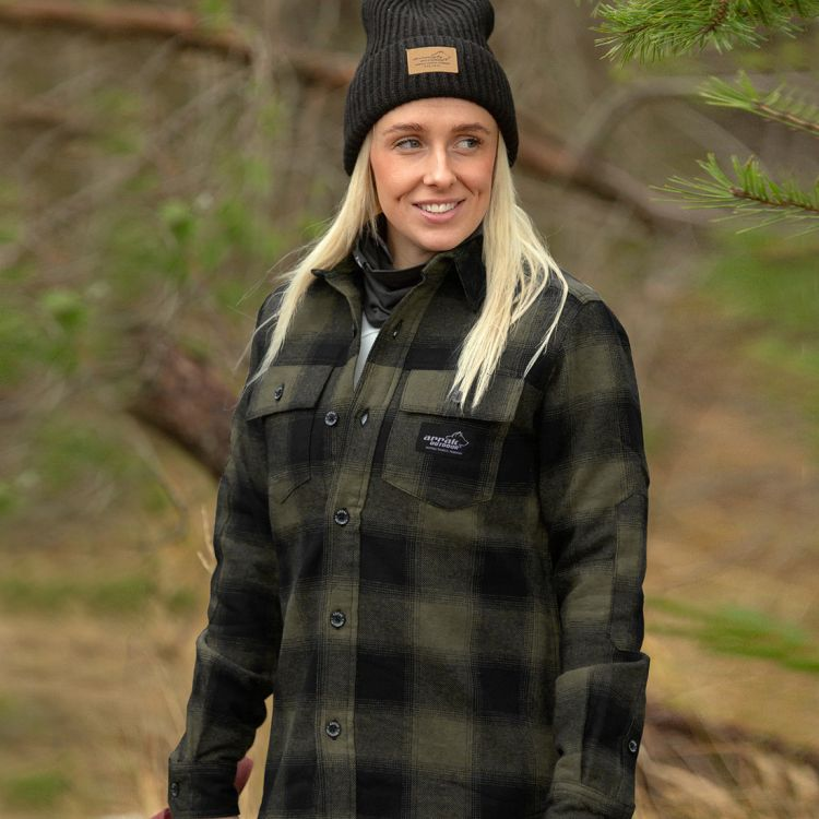 ARRAK Flanellhemd isoliert olive Lady Gr.S