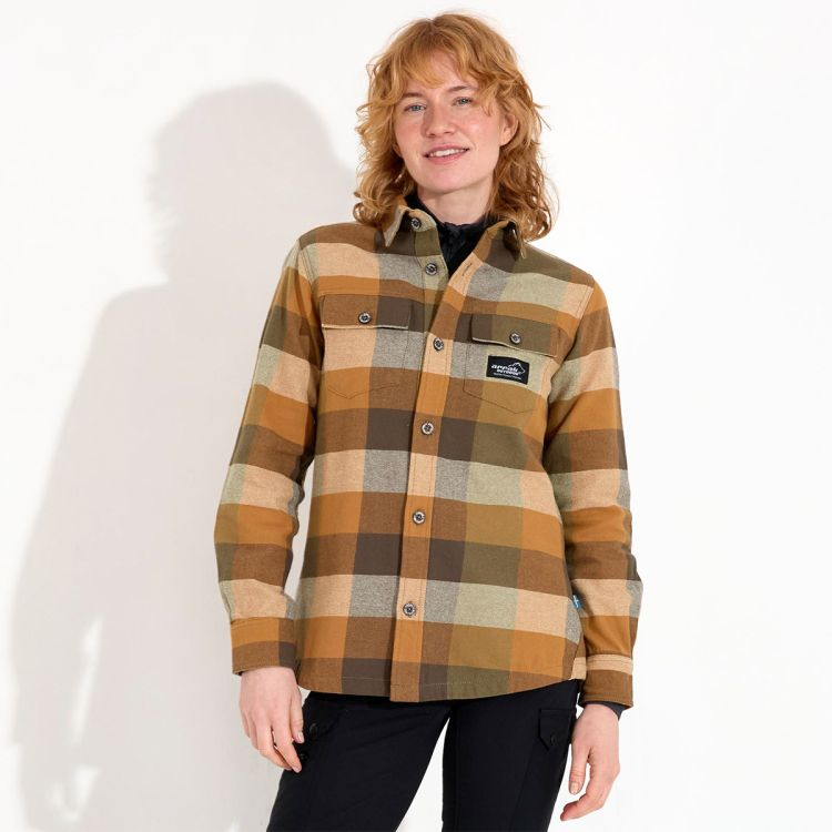 ARRAK Flanellhemd isoliert Forest beige Lady Gr.M