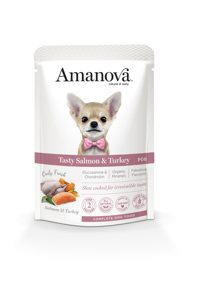 Amanova Canine Adult - Tasty Salmon & Turkey Grain Free P06 , 100g