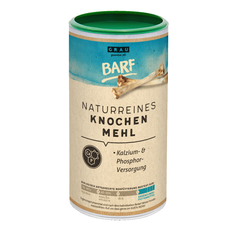 Grau Dog Erg.Futt. Health Naturreines Kn.Mehl 800g