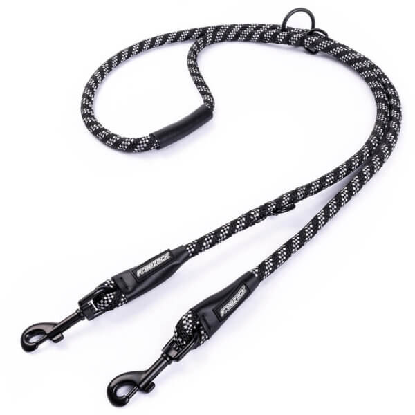 Freezack Doppelführleine Rope reflektierend schwarz Gr. M 2m / 8mm