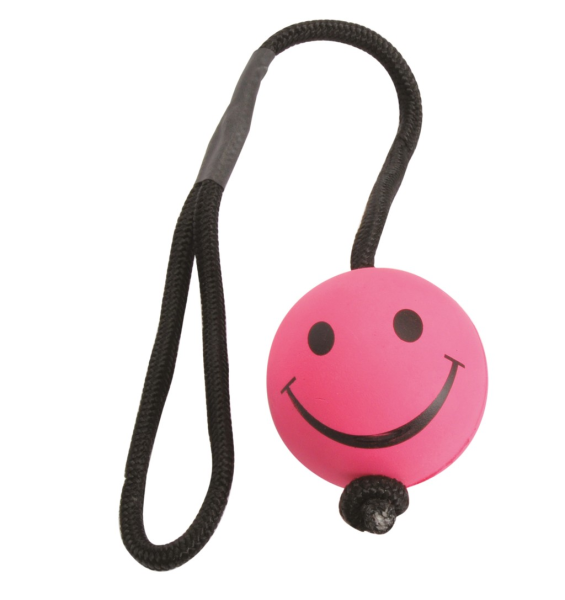 Camon Schwimmender Soft Gummiball ø 6cm gelb oder pink, mit Seil und Griff