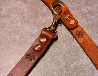 Doggy with Style Lederleine 3-fach verstellbar Floralis Cognac