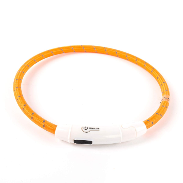 Freezack Reflective Flash Ring für Hunde, orange, Gr. M, 45cm / 1cm