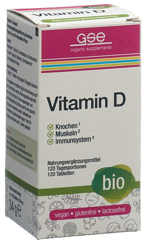 GSE GSE Vitamin D Compact, 120 Stück, Glas, Tablette, Bio