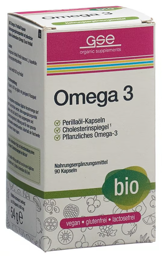 GSE GSE Omega 3 Perilla Öl, 90 Stück, Glas, Kapsel, Bio