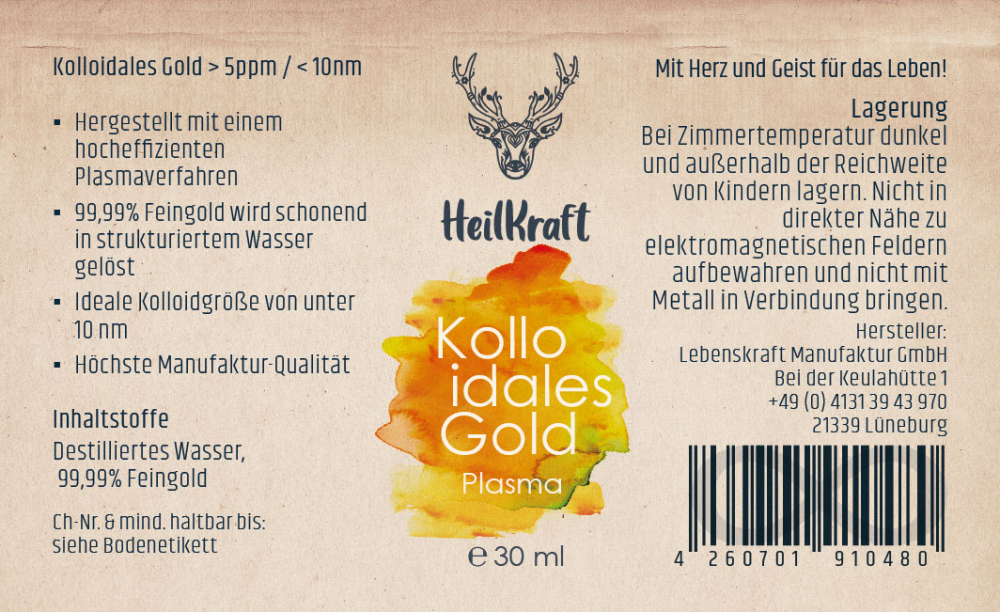 Heilkraft Kolloidales Gold Plasma 250ml