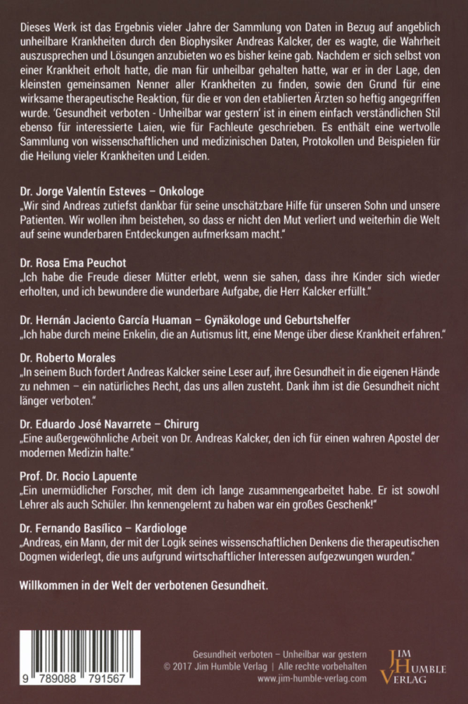 a. Kalcker, Jim Humble Verlag Gesundheit Verboten Andreas Kalcker